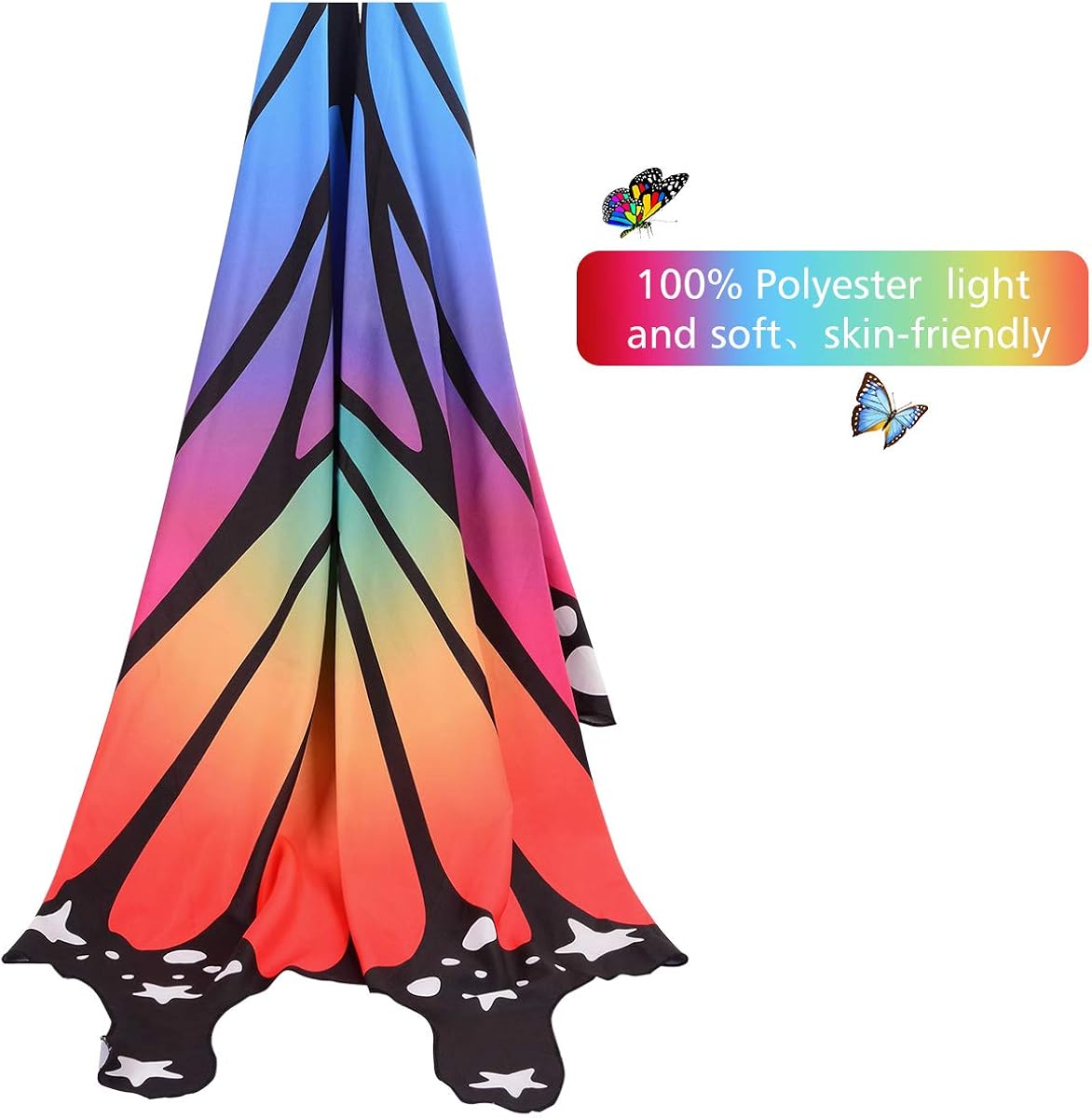 Butterfly Wings for Girls Kids Halloween Costume Fairy Shawl Festival Rave Dress: Clothing