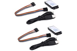 AZUOCN 2 Set 24MHz 8CH 24MHz 8 Channel USB Logic Analyzer Device with EMI Ferrite Ring USB Cable UART IIC SPI Debug Compatible with Ar-duino ARM FPGA M100 SCM