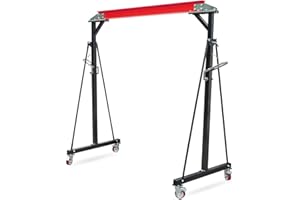 Adjustable Gantry Crane with Adjustable Height (96.5"-143.7"), MAX 2200 LBS Shop Lift Hoist with 360° Locking Wheels for Work