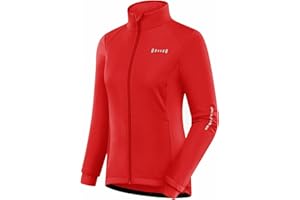 qualidyne Women's Thermal Cycling Jacket Windproof Fleece Lined Softshell Warm Winter Running & Outdoor Biking Coat