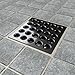 Ebbe E4403 Square Shower Drain Grate, Black Chrome