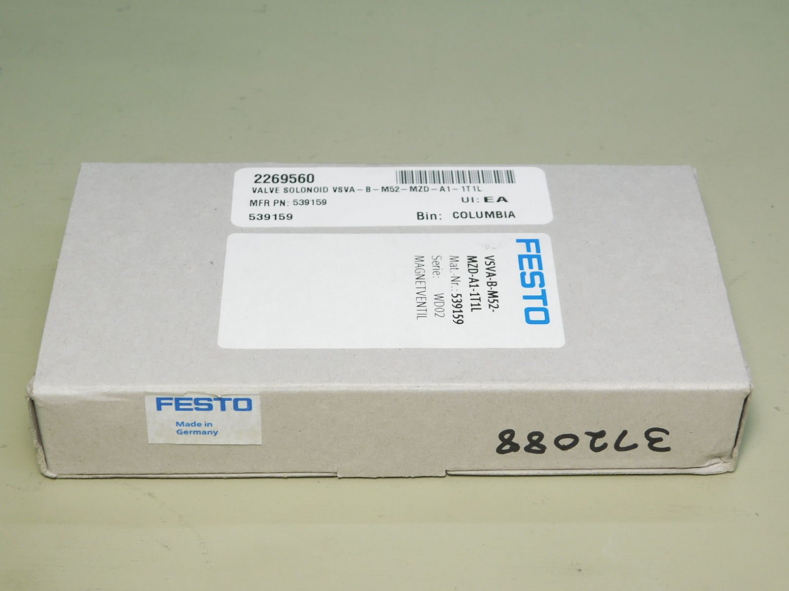 Festo VSVA-B-M52-MZD-A1-1T1L VSVA Series Standard Based Solenoid Valve with Plug In, 5/2 Monostable, 1100 l/min Standard Nominal Flow Rate