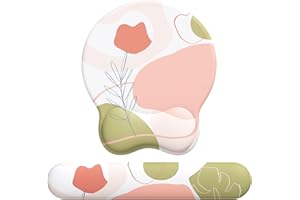 eulps Mouse Pad Wrist Support, Ergonomic Memory Foam Keyboard Wrist Pad & Gel Wrist Rest Set for Computer Keyboard for Easy Typing & Pain Relief for Office & Home (Rose Set)