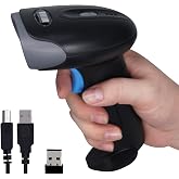 1D 2D QR Barcode Scanner Wireless, Handheld Cordless Bar Codes Reader | with 2000mAh Battery for Mobile Payment, Convenience Store, Supermarket, Warehouse Inventory