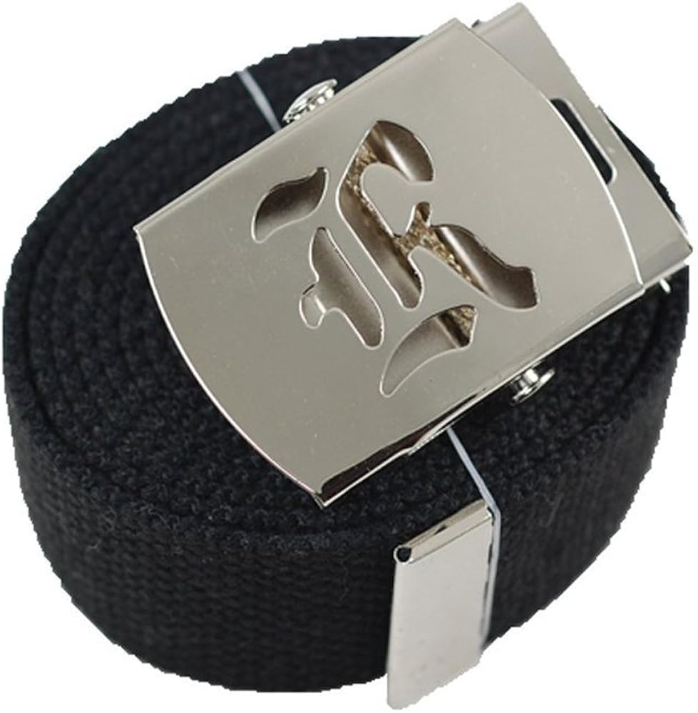 Old English Initial"R" Canvas Military "Black" Belt