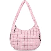 izuzta Quilted Puffer Tote Bag for Women Large Crossbody Bag Lightweight Nylon Puffy Quilted Carryall Hobo Puff Shoulder Bag