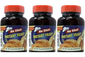 VALUBNDL: Nu Chef Instant Yeast �C 3 Pack (75g Jars) �C 225g Total Bulk �C Quick Rise Active Dry Yeast for Bread, Pizza Crust & 