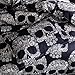 ZHH Skull Bedding Set Black and White Floral Skull Skeleton Microfiber Full Size Duvet Cover Set 3 Piece (Queen)
