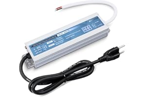 QNNP® LED Driver 60 Watts 12V with Plug, Waterproof DC Low Voltage Transformer Power Supply Transformer Adapter AC 100V-120V to 12V DC, IP67 LED Power Supply for Outdoor Indoor LED Lighting