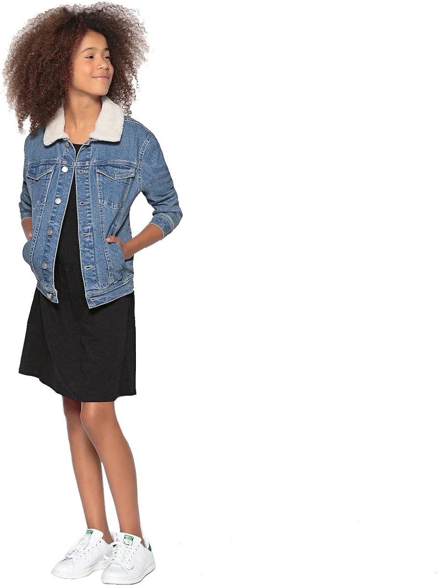 La Redoute Collections Big Girls Denim Jacket with Faux Fur