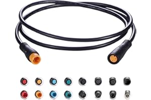 Extension Cable 2Pin/3Pin/4Pin/5Pin/6Pin/7Pin/8Pin/9Pin Waterproof Plug Female to Male Works for Electric Bicycle Light/Throt