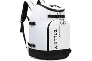 AIRTTUZ Ski Boot Bag - Ski and Snowboard Boots Backpack，Excellent for Travel with Waterproof Exterior & Bottom - for Men, Women and Youth.