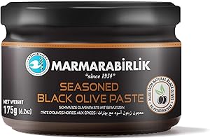 Marmarabirlik, Black Olives Spread Spicy, Turkish Olive Paste & Tapenade, Gourmet Mediterranean Flavor, Sandwiches, Crackers, Appetizer, Dips & Salads, Vegan, Kosher, Halal, 6.2oz (175g)