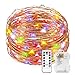 Colored Battery String Lights with Remote, Kohree Dimmable Starry Rope Lights,33Ft Flexible Copper Wire, Multi-color 100 LEDs Fairy Lights, Perfect for Weddings, Party, Bedroom,Holiday Decorations