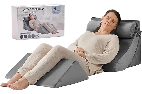 Axelrod Orthopedic Bed Wedge Pillow Set, Post Surgery Foam for Back, Neck and Leg Pain Relief Comfortable & Adjustable Ortho
