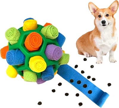 CIIVURR Snuffle Ball Dog Toy Interactive Puzzle Enrichment Green Rainbow