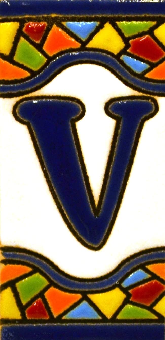 Signs with numbers and letters. Polychrome ceramic tiles, hand-painted in dry rope technique (cuerda seca) for plates with numbers, names, directions and signage. Customisable text. MOSAICO MINI