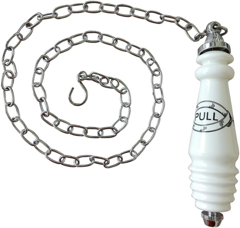 Traditional Toilet Pull Chain Ceramic Chrome Flush Pull for High Level