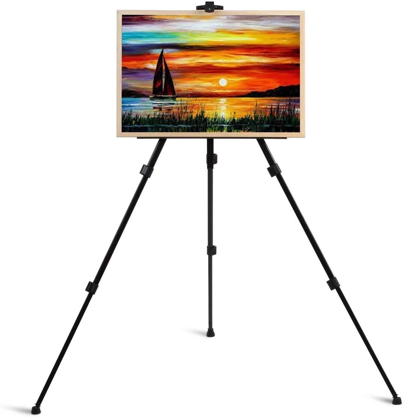amzdeal Art Easel Stand 23.6"- 66" Adjustable Artist Easel Stand Extra Thick Aluminum Metal Tripod Display Picture/Post/ a2 a3 a4 Canvas Easel Floor/Table-Top Drawing and Displaying : Office Products