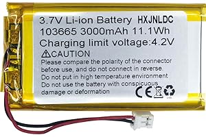 DC 3.7V 3000mAh 103665 Rechargeable Lithium Polymer Battery, Suitable for DIY 3.7-5V Electronic Products with Built-in 2-Wire