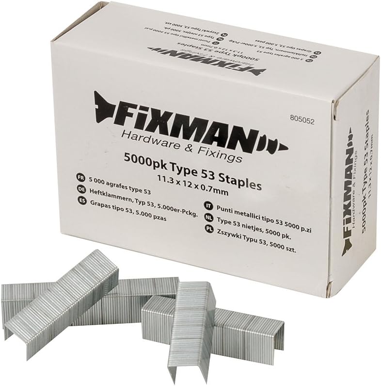 Fixman 805052 Type 53 Staples 11.3 x 12 x 0.7mm Pack of 5000