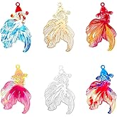 COLIGREE Hollow Goldfish Filigree Charms Multicolor Koi Pendants for DIY Earrings Necklaces Bookmarks Hanging Décor Packaging Décor