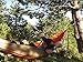 Skonzig Single Camping Hammock - Lightweight Deluxe Portable Parachute Nylon - Include Heavy-Duty Carabiners & Tree Straps. (GREY/ORANGE, SINGLE)