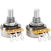 CTS 450 A250K Pots Solid Standard Shaft 3/8 Inch 10% Audio Taper 2Pcs | Potentiometers for Electric Guitar Bass