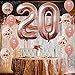 KatchOn, Rose Gold 20 Balloon Number - 40 Inch, Pack of 12 | 20 Balloons with Confetti | Cute 20 Birthday Decorations for Her | 20th Birthday Balloons | Happy 20th Birthday Decorations for Women