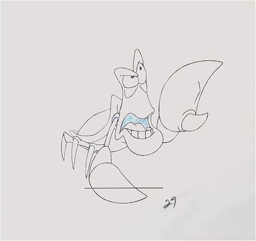 Sebastian The Little Mermaid Original Drawing At Amazon S