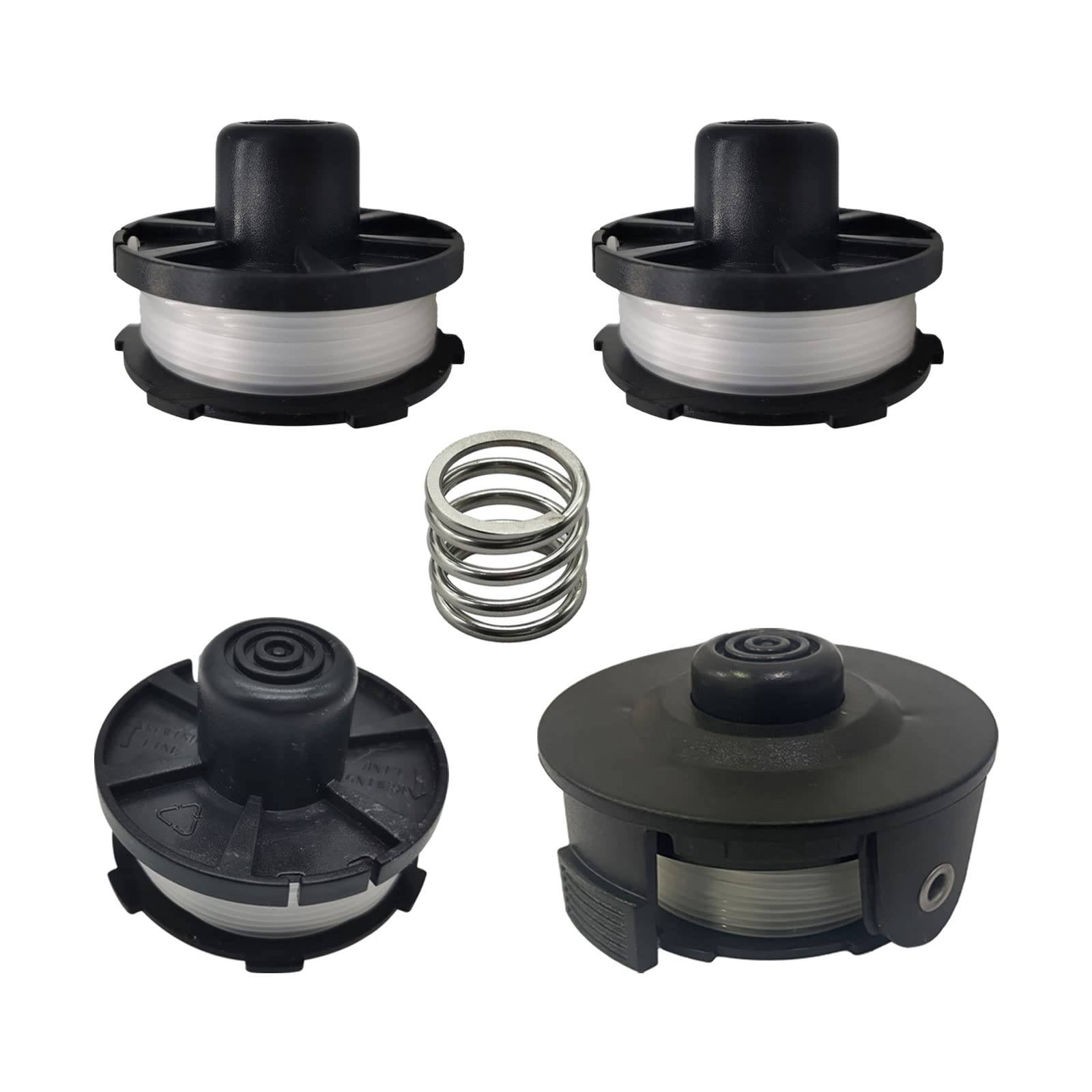 Makita 196146-9/195858-1Replacement Trimmer Spool and Line 1.6mm for Makita Akkusense 18V DUR1817 DUR181RF DUR181 Grass Trimmer (4 spools+cap+spring)