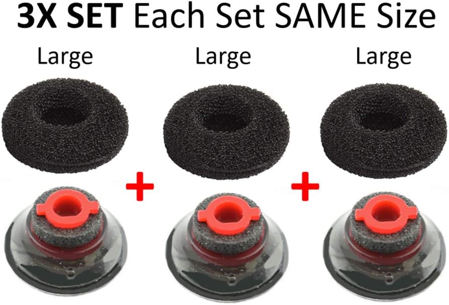 3X Ultra Comfort Eartips Ear Buds Replacement Earphone Ear Tips Kits Earpads Foam Set Cushion for Plantronics Voyager 5200 5220 5210 Series Bluetooth Headset Headphone (Large L) - Image 4