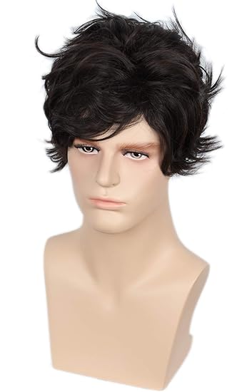 Amazon Com Codeven Short Black Hair Wigs Halloween Costume