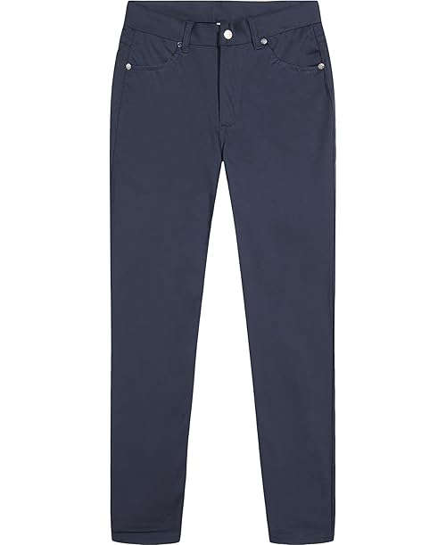 IZOD Boys' School Uniform Flat Front Twill 5-Pocket Pants, Navy, 20