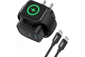 TOPADRE for Apple Watch Charger with 20W Fast Charging Block, 3 in 1 PD USB C Wall Charger Block for iWatch Series Ultra/9/8/7/6, Compatible with iPhone 16/16 Pro/iPhone 15 Series, Black