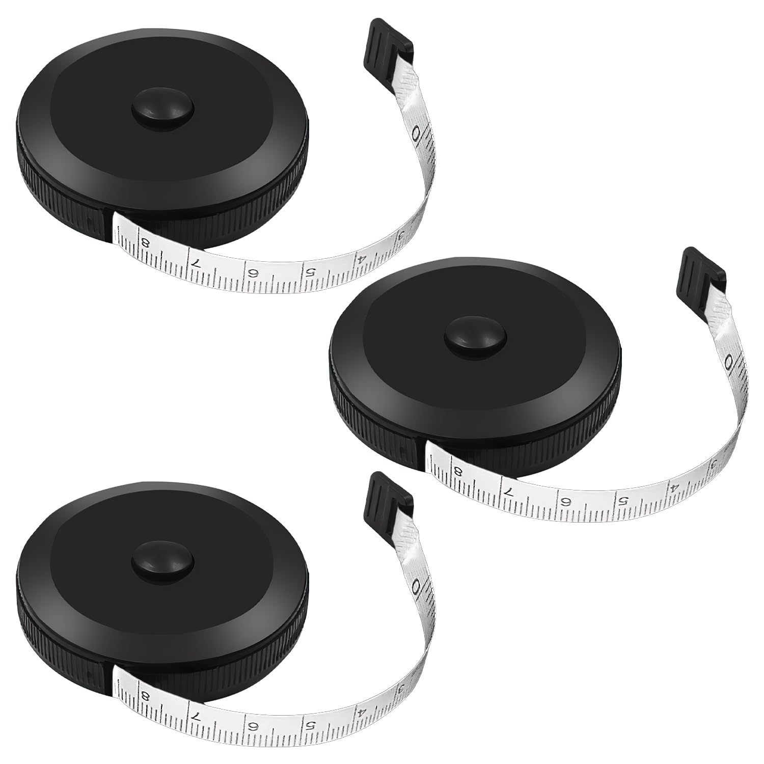 3Pcs Tape Measure Body, 1.5M/60 Inch Body Tape Measure Retractable Body Measuring Tape Soft Fabric Tape Measure Dual Sided Tape Measure Sewing for Body Tailor Sewing Clothes