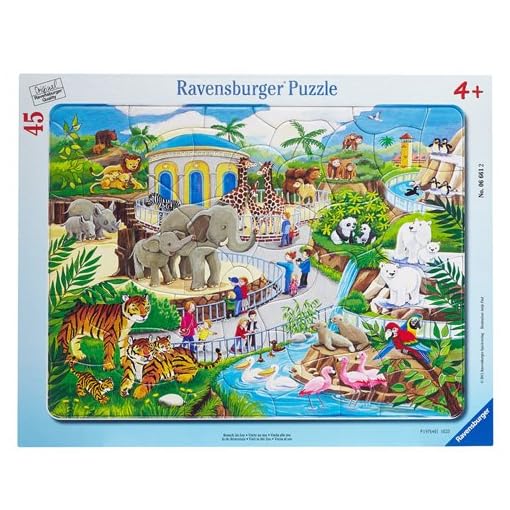 Ravensburger Visit to The Zoo 45 Piece Frame Jigsaw Puzzle for Kids - Every Piece is Unique, Pieces Fit Together Perfectly