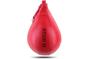 Redipo Superior Boxing Speed Bag - PU Leather Speed Punching Ball - Heavy Duty Hanging Swivel Ball for Gym & MMA Muay Thai Sports Fitness - Punching Dodge Striking Speed Reflex Ball