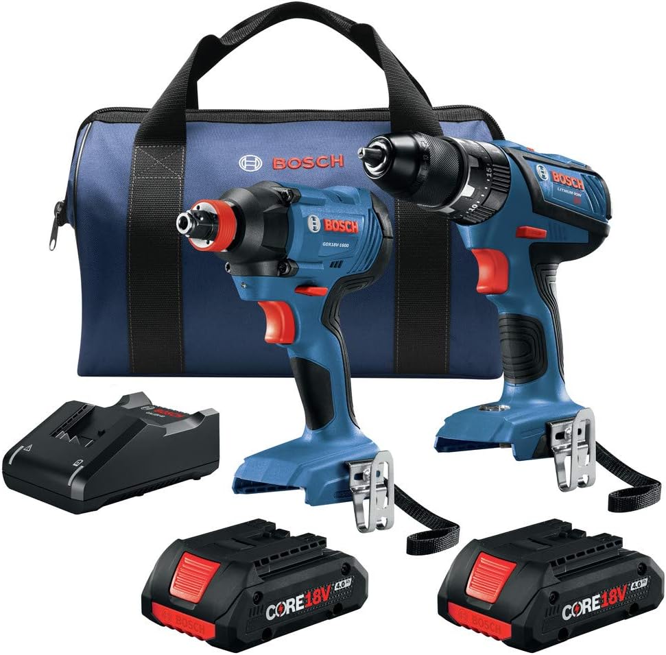 Bosch CORE18V 2Tool Power Tool Combo Kit with Soft Case (2Batteries
