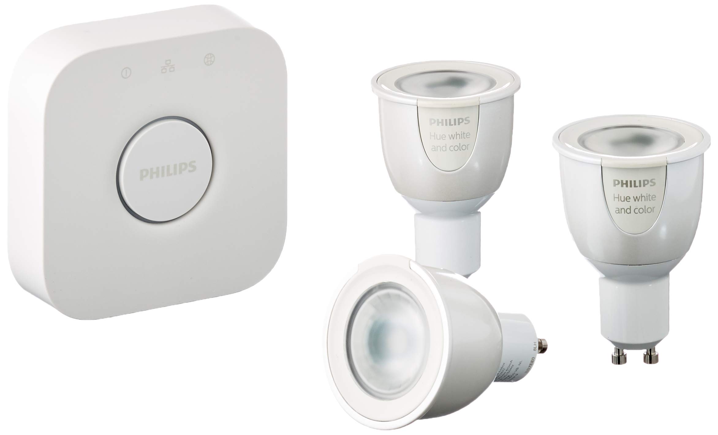 Philips Hue White & Colour Ambiance GU10 Lamp Starter Set of 3, up to 16 Million Colours, Dimmable, Controllable via App, Compatible with Amazon Alexa
