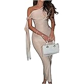 Floerns Women's Off The Shoulder Midi Dress Knot Sleeveless Date Night Bodycon Dresses
