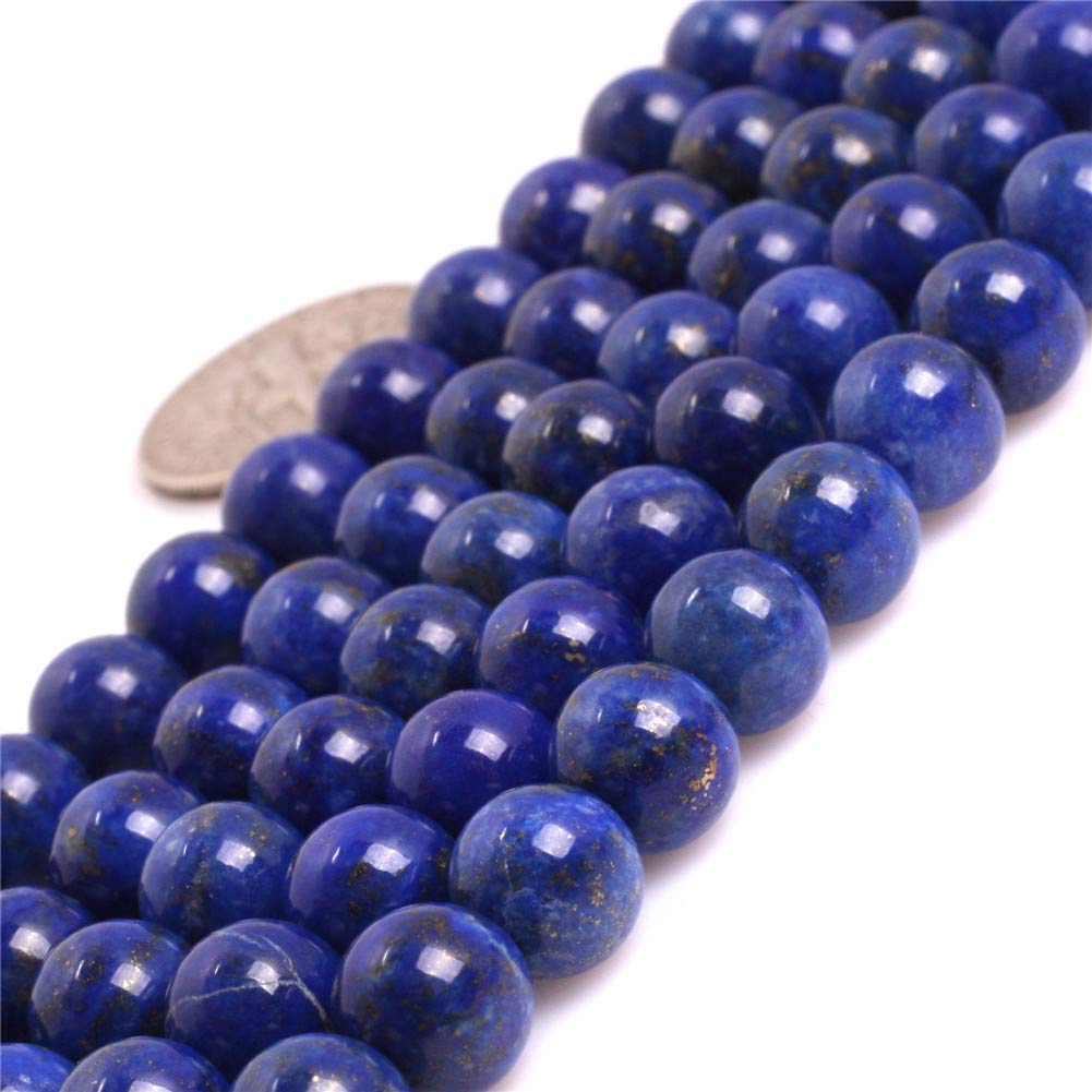 SHGbeads 8mm Lapis Lazuli Semi Precious Gemstone Round Loose Beads for Jewellery Making Handmade Craft Supplies 15"