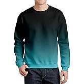 Men's Gradient Color Long Sleeve Sweatshirt, Solid to Vibrant Transition, Casual Streetwear for Fall & Daily Wear