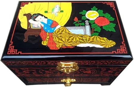 Comment Nettoyer Un Meuble Laqué Noir Chinois
 - Irugh Laque Ware Case Embryon En Bois Laque Tiroir Bijoux Boite Peint Laque Ware Artisanat Chinois Boite De Rangement Amazon Fr Cuisine Maison