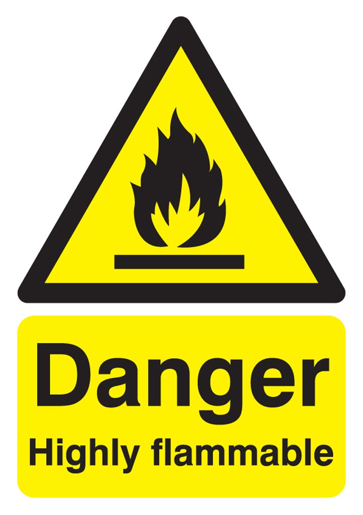 Signs & Labels FHA13050R Sign Board, Danger Highly Flammable