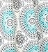 DriftAway Curtains for Bedroom Boho Bella Medallion Pattern Room Darkening Window Curtain Valance Short Curtain for Kitchen Living Room 52 Inch by 18 Inch Aqua and Gray Single