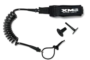 XM SURF MORE Bodyboard Leash - Premium Coiled EZ-FIT Elbow/Bicep Bodyboard Leash with Plug - Adjustable, Ultra-Comfy Neoprene Arm Support, Ultra-Strong Leash Cord for Maximum Safety - USA Made