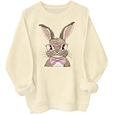 Retro Easter Bunny Sweatshirt Coquette Bow Bunny Ears Sweatshirt Easter Shirts for Women