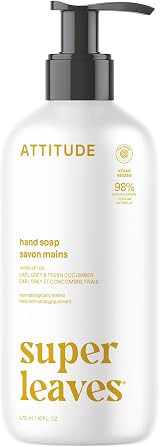 ATTITUDE Hand Soap Earl Grey & Fresh Cucumber 473 mL EWG Verified Vegan