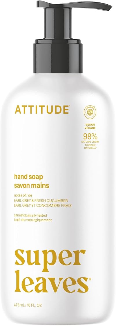 ATTITUDE Hand Soap Earl Grey & Fresh Cucumber 473 mL EWG Verified Vegan